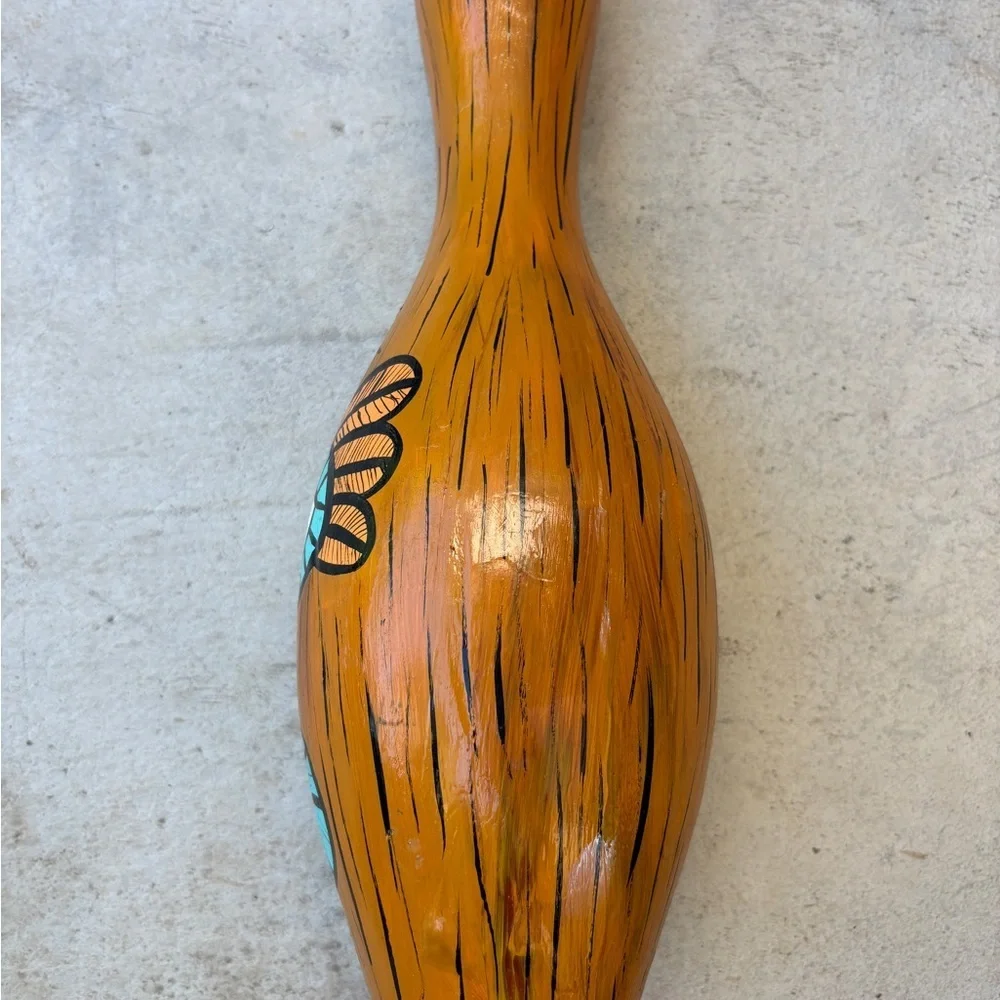 Hand-Painted Tiki Art Sculpture– Outsider Art Folk Decor